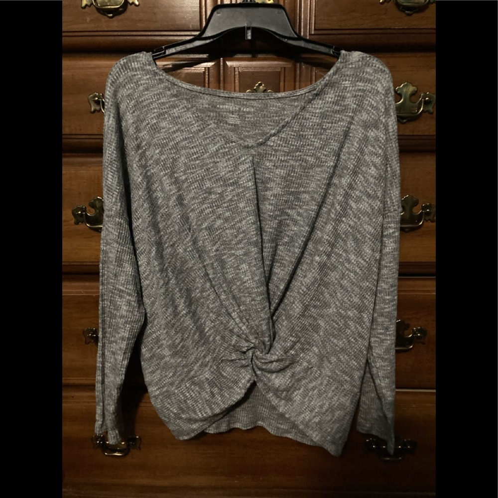 AE Plush Long Sleeve Twist Front T-Shirt